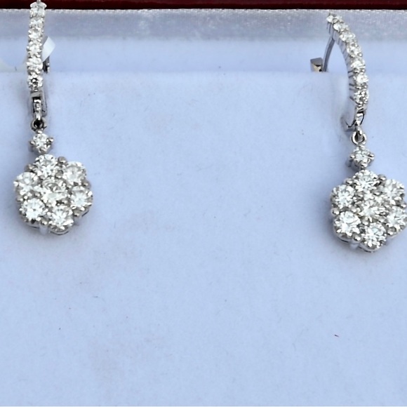 Jewelry - 14 karat white gold diamond earrings, 2.0 carats